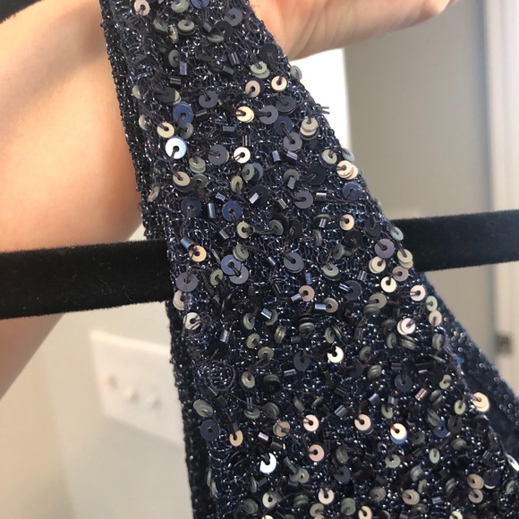 MLV V neck navy sequin dress - Picture 7 of 7